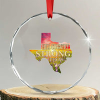 Hill Country Strong Texas Crystal Glass Ornament Sunset Bluebonnet Resilience TS02