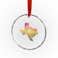 Hill Country Strong Texas Crystal Glass Ornament Sunset Bluebonnet Resilience TS02