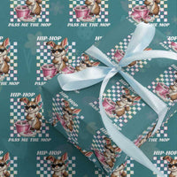 Hip Hop Easter Bunny Cleaning Pun Wrapping Paper Roll Funny Rabbit with Mop