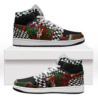 Hippie Christmas High Sneakers AJ1 Doodle Style - Wonder Print Shop