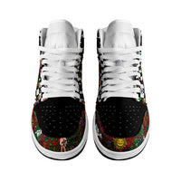 Hippie Christmas High Sneakers AJ1 Doodle Style - Wonder Print Shop