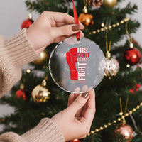 His Fight Is My Fight Crystal Glass Ornament Red Ribbon HIV Awareness Boxing Gift TS12