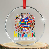 Hispanic Heritage Month Crystal Glass Ornament Herencia Hispana Celebration Hispanic Americans - Wonder Print Shop