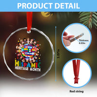 Hispanic Heritage Month Crystal Glass Ornament Herencia Hispana Celebration Hispanic Americans TS02