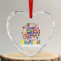 Hispanic Heritage Month Heart Crystal Glass Ornament Herencia Hispana Celebration Hispanic Americans - Wonder Print Shop