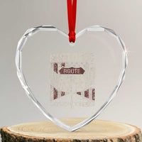 Historic Route 69 Highway Road Heart Crystal Glass Ornament Americana Vintage USA Flag