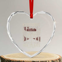 Historic US Route 69 100 Years Anniversary Heart Crystal Glass Ornament Highway Road Sign Wings Vintage American Flag