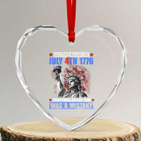 History Began July 4th 1776 Heart Crystal Glass Ornament Bold Patriotic Statement Statue of Liberty - Wonder Print Shop