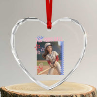 Hit The Dang Ball Funny Doll Baseball Graphic Heart Crystal Glass Ornament Sassy Sports Fan Gift