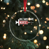 HIV AIDS Care Nurse Crystal Glass Ornament Red Ribbon Support Gift - Wonder Print Shop