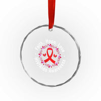 HIV Awareness Empowerment Gift Crystal Glass Ornament Faith Hope Love TS12
