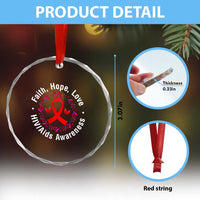 HIV Awareness Empowerment Gift Crystal Glass Ornament Faith Hope Love TS12