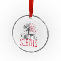 HIV Awareness Month Crystal Glass Ornament Know Your Status Prevention Support Gift - Wonder Print Shop