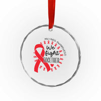 HIV Awareness Red Ribbon Support Gift Crystal Glass Ornament We Fight Together TS12