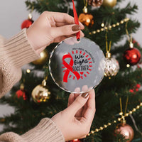 HIV Awareness Red Ribbon Support Gift Crystal Glass Ornament We Fight Together - Wonder Print Shop