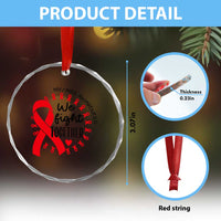 HIV Awareness Red Ribbon Support Gift Crystal Glass Ornament We Fight Together - Wonder Print Shop
