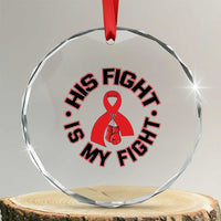 HIV Warrior His Fight Is My Fight Crystal Glass Ornament Red Ribbon Boxing Gift TS12