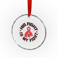 HIV Warrior His Fight Is My Fight Crystal Glass Ornament Red Ribbon Boxing Gift TS12