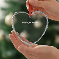 Hoa Hoa Hoa Heart Crystal Glass Ornament Funny Book Lover - Wonder Print Shop
