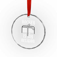 Hockey Is My Religion Crystal Glass Ornament Funny Christian Goalie Gift - Wonder Print Shop