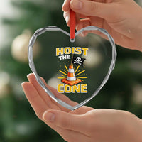 Hoist The Cone Jolly Roger Victory Heart Crystal Glass Ornament Pirate Skull Baseball Sports Fan IYKYK Meme