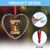 Hoist The Cone Jolly Roger Victory Heart Crystal Glass Ornament Pirate Skull Baseball Sports Fan IYKYK Meme