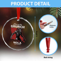 Home Of The Grunch Nola Louisiana Crystal Glass Ornament New Orleans Urban Legend