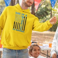 Blue American Flag Dad Of A Warrior T1D Awareness Hoodie - Wonder Print Shop