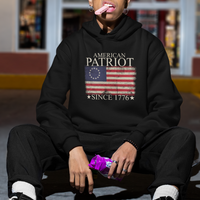 American Patriot Since 1776 Betsy Ross Flag Hoodie - Wonder Print Shop