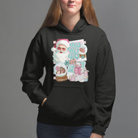 Christmas Hoodie Vintage Pink Santa Claus Ho Ho Ho - Wonder Print Shop