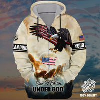 Premium One Nation Under God, Eagle 3D Shirt Printed Personalized - Wonder Print Shop