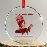 Hope For A Cure HIV Awareness Crystal Glass Ornament Support Squad Gift TS12