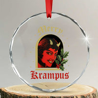 Horror Christmas Female Krampus Crystal Glass Ornament TS09