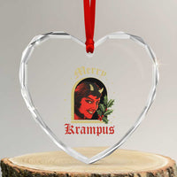 Horror Christmas Female Krampus Heart Crystal Glass Ornament - Wonder Print Shop