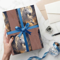 Horse Neighing To The Moon Wrapping Paper Roll Vintage 90s Animal Horse Lover Equestrian