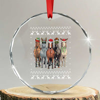 Horse Xmas Crystal Glass Ornament Western Cowboy Cowgirl Howdy Country Ugly Xmas TS10