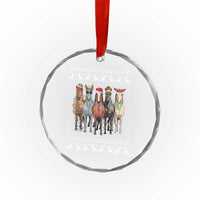 Horse Xmas Crystal Glass Ornament Western Cowboy Cowgirl Howdy Country Ugly Xmas TS10