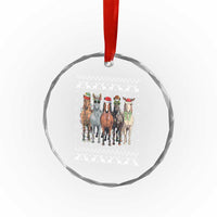 Horse Xmas Crystal Glass Ornament Western Cowboy Cowgirl Howdy Country Ugly Xmas TS10