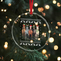Horse Xmas Crystal Glass Ornament Western Cowboy Cowgirl Howdy Country Ugly Xmas TS10