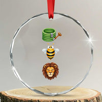 Hose Bee Lion Meme Slang Funny Sarcastic Pun Graphic Crystal Glass Ornament