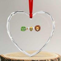Hose Bee Lion Meme Slang Funny Wordplay Pun Graphic Heart Crystal Glass Ornament