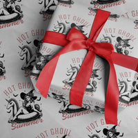 Hot Ghoul Summer Wrapping Paper Roll Retro Pin Up Witch Summerween Summer Beach Halloween Vibes