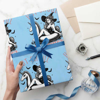 Hot Ghoul Summer Wrapping Paper Roll Retro Pin Up Witch Summerween Summer Beach Halloween Vibes