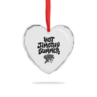 Hot Jimothy Summer Funny Viral Seattle Raccoon Graphic Heart Crystal Glass Ornament Viral Trash Panda Meme