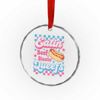 Hotdog Eatin Beef Blastin Queefs Inappropriate Crystal Glass Ornament Retro Groovy Hotdog Meme Funny Cringe Offensive Humor