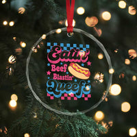 Hotdog Eatin Beef Blastin Queefs Inappropriate Crystal Glass Ornament Retro Groovy Hotdog Meme Funny Cringe Offensive Humor