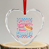 Hotdog Eatin Beef Blastin Queefs Inappropriate Heart Crystal Glass Ornament Retro Groovy Hotdog Meme Funny Cringe Offensive Humor