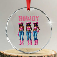 Howdy Melanin Cowgirl Crystal Glass Ornament Howdy Melanin Black Women Western Rodeo Black Cowgirls TS02