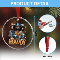 Howdy Melanin Cowgirl Crystal Glass Ornament Retro Western Rodeo African American Women Black History TS02