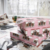Howdy Santa Merry Christmas Y'all Wrapping Paper Roll Funny Western Bull Riding - Wonder Print Shop